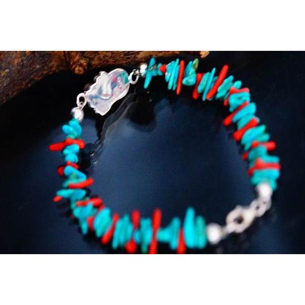 インディアンジュエリー　カラフルターコイズブレスレット ターコイズブレスレット | ブレスレット,石ブレスレット