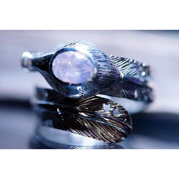 Indian Jewelry ローズクォーツ 透明 薄いピンク フェザー(羽)ラウンド