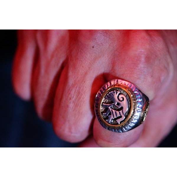 Indian Jewelry ココペリ(精霊)立体装飾 サンフェイス(太陽神)彫り