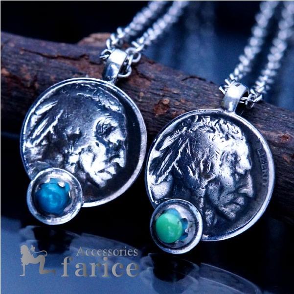Indian Jewelry チーフ&アメリカバイソン バッファロー5セントコイン