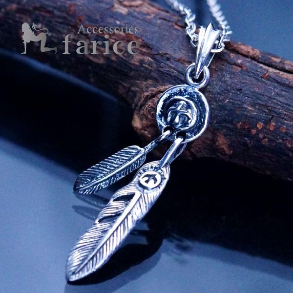 Indian Jewelry イーグルプレート&2フェザー(鷲と羽)ドロップデザイン