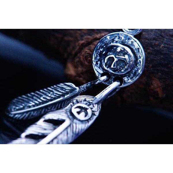 Indian Jewelry イーグルプレート&2フェザー(鷲と羽)ドロップデザイン