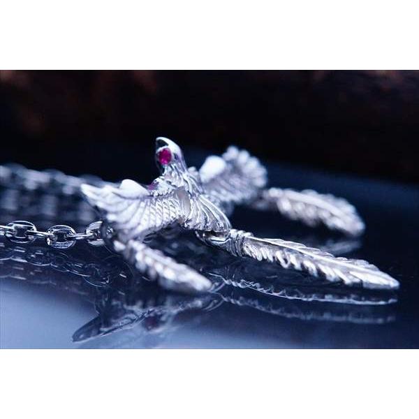 Indian Jewelry イーグル(鷲) 3フェザー(羽)ドロップデザイン レッド 
