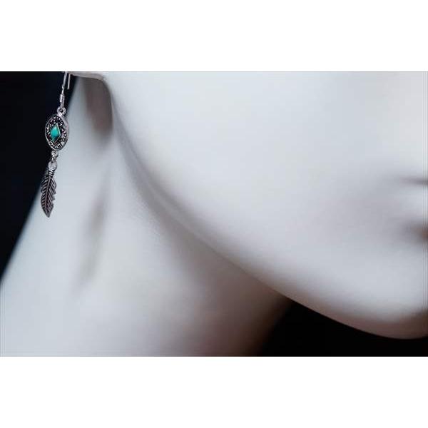 Indian Jewelry ターコイズ フラワー 透かし花柄 フェザー