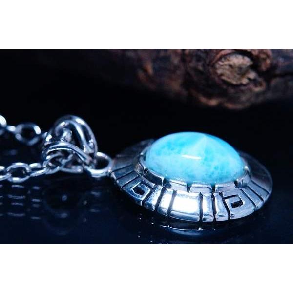 Indian Jewelry 天然石 ラリマー装飾 スパイラル(水・旋風 Indian Jewelry 天然石 ラリマー装飾 スパイラル(水・旋風