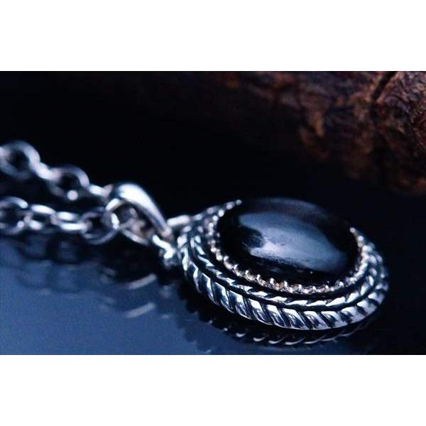 Indian Jewelry 天然石 ブラックスター装飾 縁取り縄目調立体型 