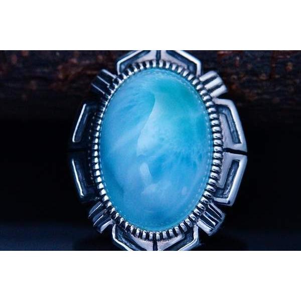 天然石 ラリマー装飾 ネイティブアメリカン飾り彫りデザイン メンズ&レディース インディアンジュエリー シルバー925 ペンダント ネックレス | Indian Jewelry | 01