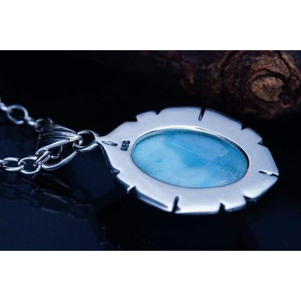 天然石 ラリマー装飾 ネイティブアメリカン飾り彫りデザイン メンズ&レディース インディアンジュエリー シルバー925 ペンダント ネックレス | Indian Jewelry | 03