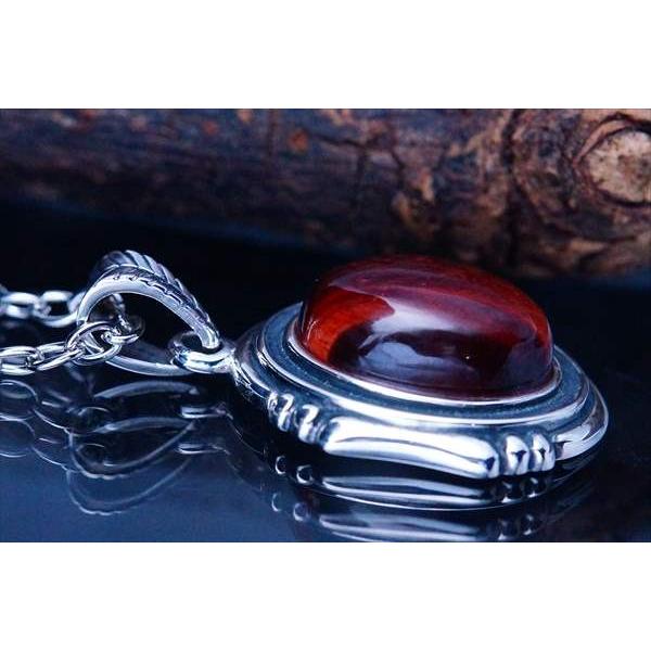 Indian Jewelry 天然石 レッドタイガーアイ(赤虎眼石) 縁取り