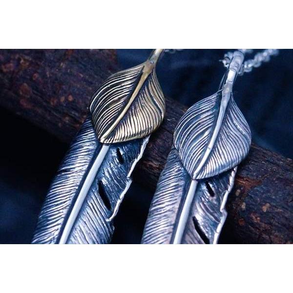 Indian Jewelry イーグルフェザー&ハートフェザー(鷲の胸羽)立体