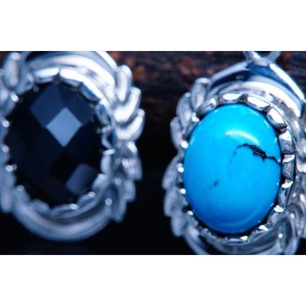 Indian Jewelry 天然石 ターコイズorオニキス リーフ(葉柄)立体 Indian Jewelry 天然石 ターコイズorオニキス リーフ(葉柄)立体