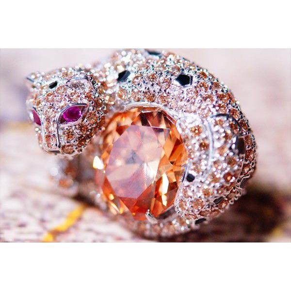 ゴージャスオレンジキュービックジルコニアパンサー＆レッドアイ