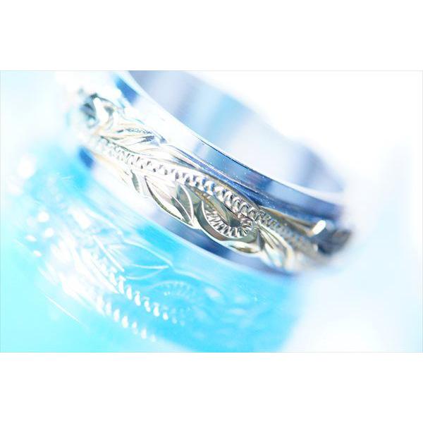 ハワイアンジュエリー プルメリア(花)&スクロール(波)彫り模様の