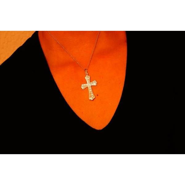 ハワイアンジュエリー クロス(十字架)モチーフ プルメリア(花)&マイレ