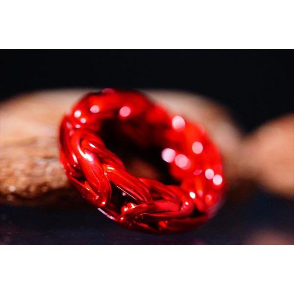 メカニカル シルバーチェーンシルバーリング メタルレッドバージョン