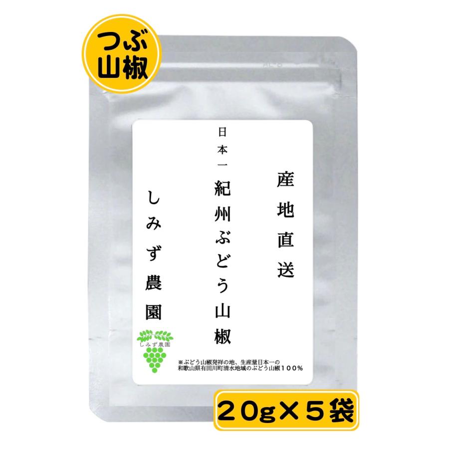 紀州ぶどう山椒（つぶ山椒） 100g 山椒 粒 和歌山 送料無料 しみず