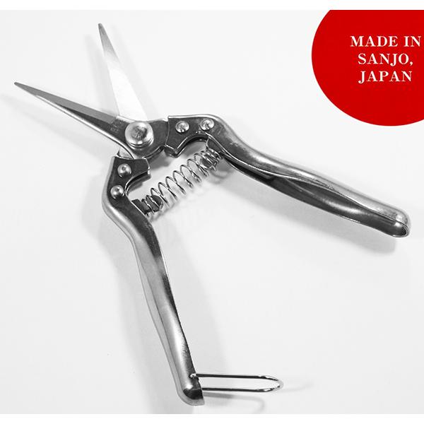 MADE IN SANJO JAPAN サビに強いステンレス芽切鋏 全長 200mm S-3
