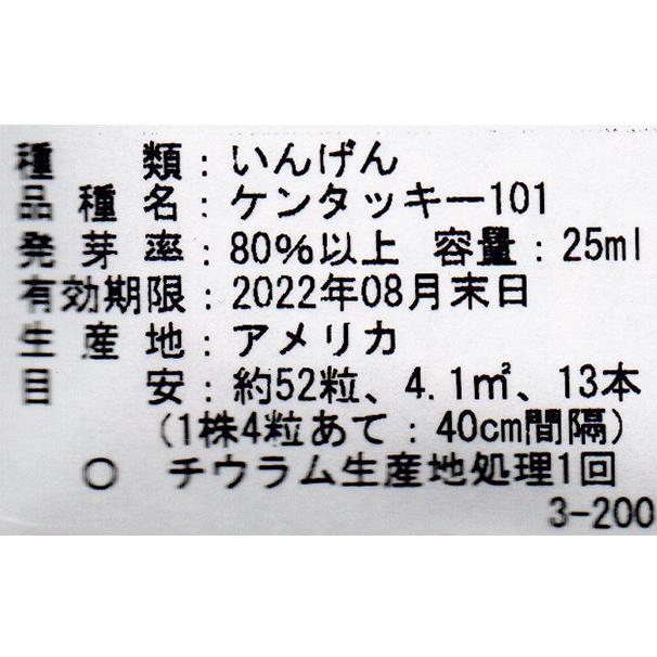 日本農産 野菜の種/種子 いんげん つるありインゲン ケンタッキー101 種 (追跡可能メール便発送 全国一律370円)17500 |ファームトップ|02