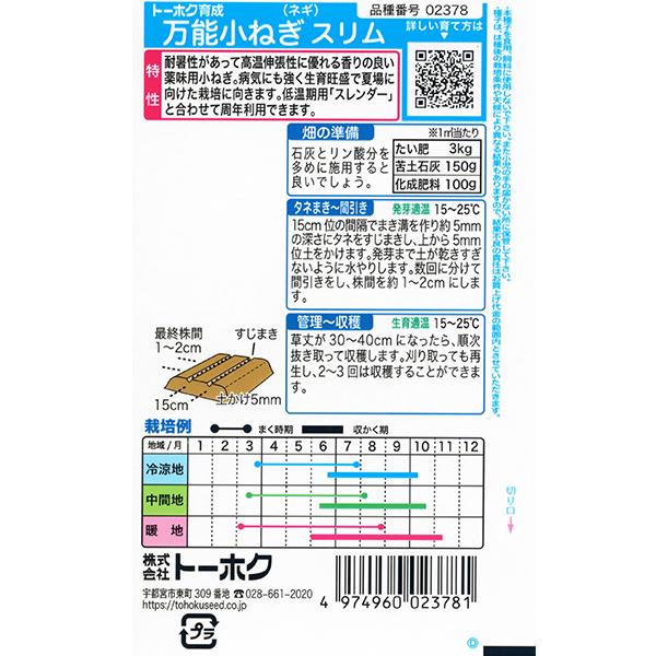 トーホク　野菜の種/種子　ねぎ　万能小ねぎ　内容量7ml　種　（追跡可能メール便発送　全国一律370円）02378　　　 | ブランド登録なし | 01