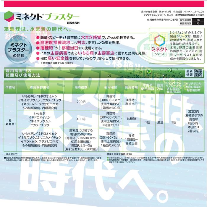 水稲育苗箱用殺虫殺菌剤 ミネクトブラスター顆粒水和剤 500gの画像
