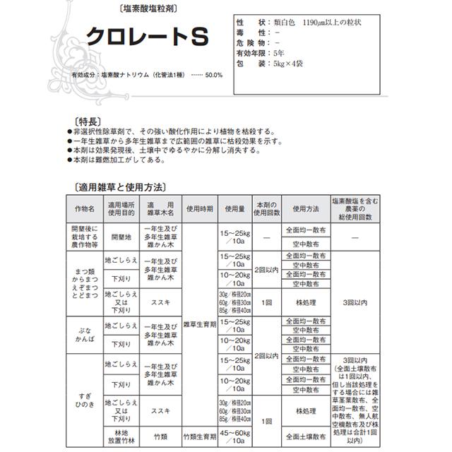 緑地管理用除草剤　クロレートS粒剤　5kg×4袋セット_4