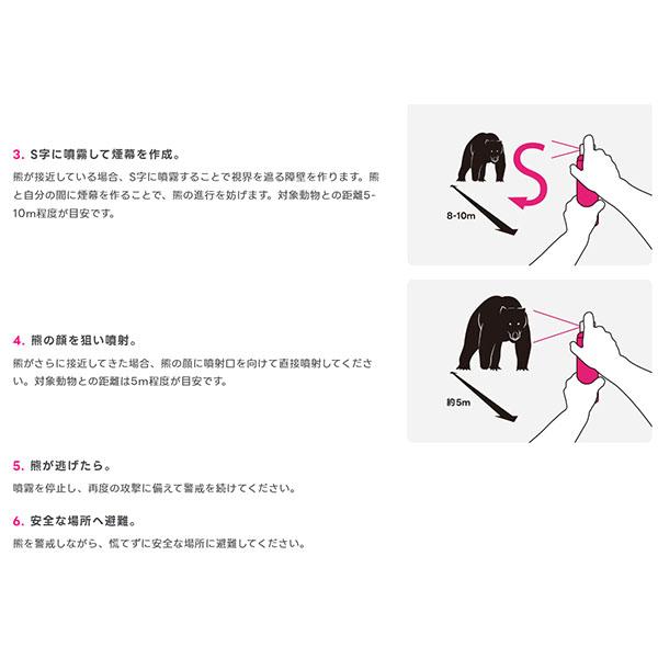 バイオ科学　熊撃退スプレー　日本製　　熊一目散　280ml　カプサイシン配合　ヒグマ・ツキノワグマ・イノシシなど_3