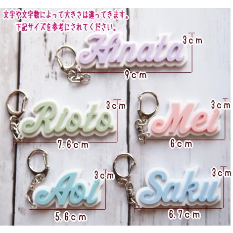 【990円】3Ｄマカロンカラーのアクリルネームキーホルダー*パステル【オーダー】 farnnie-ya_key0801358