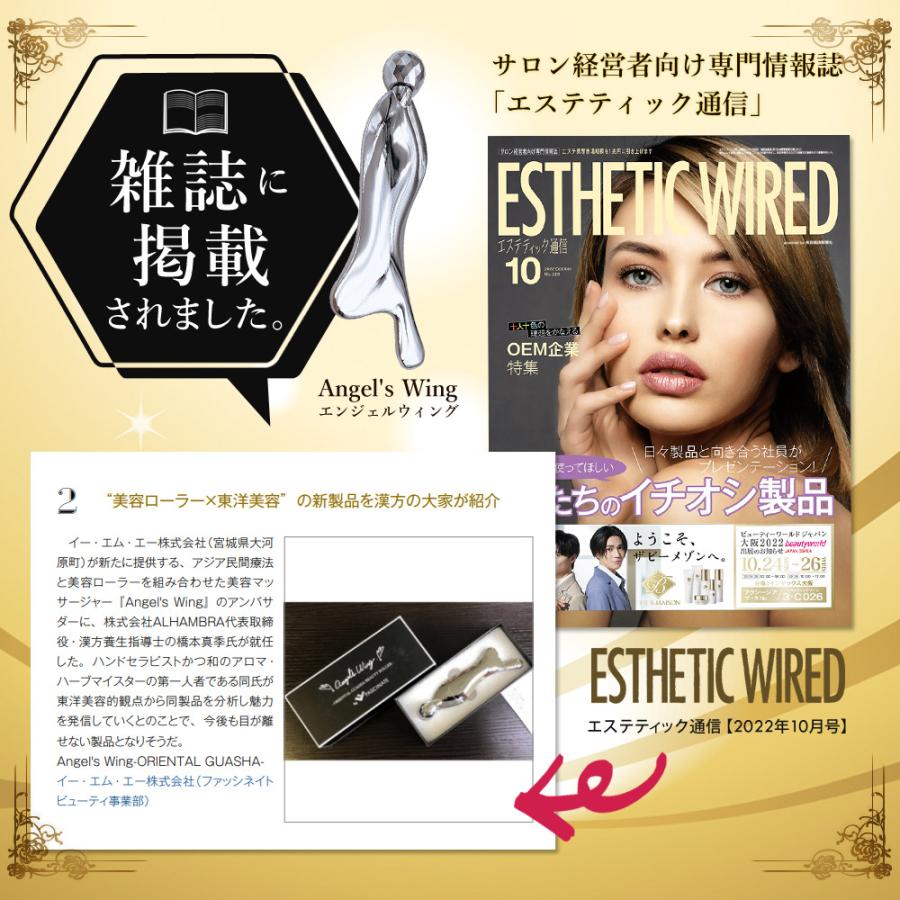 Angel's Wing エンジェルウィング 美顔ローラー グアシャ 東洋美容 美顔器 美顔ローラー FASCINATE ファッシネイト FN-AWG010の画像