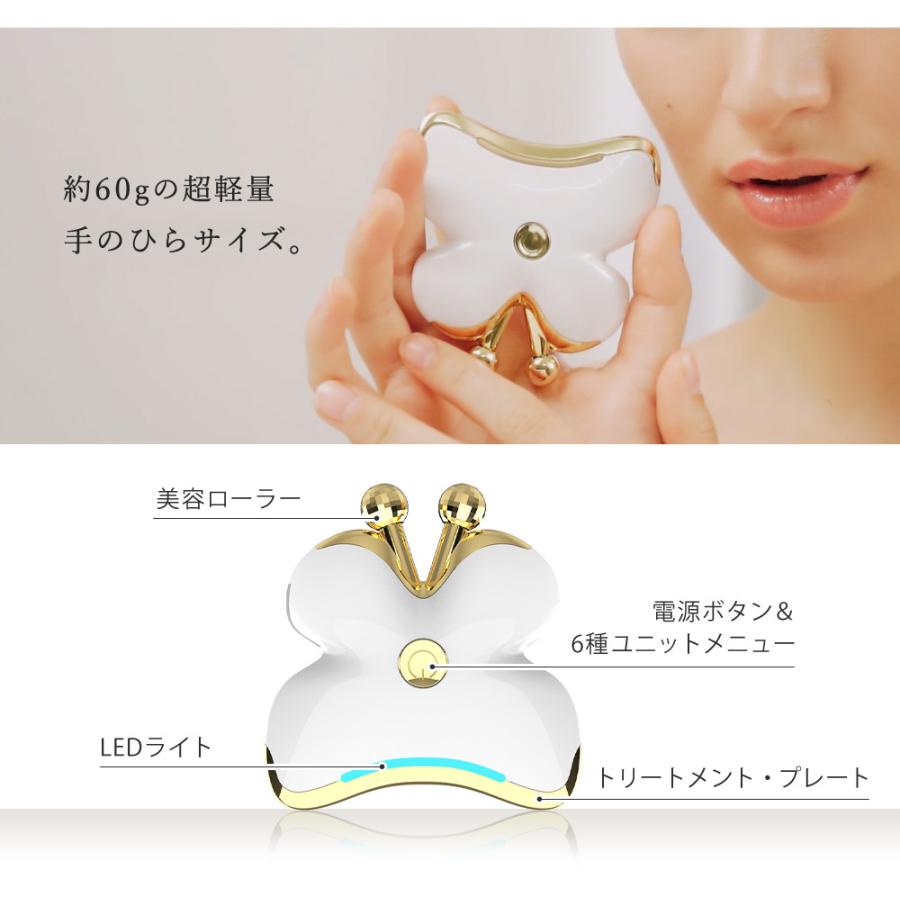 ポータブル 美容ローラー 小型 カッサ かっさ フェイスローラー 温熱 振動 光エステ LEDライト 赤色 青色 全身ケア 目元 顔全体 FASCINATEBEAUTYの画像