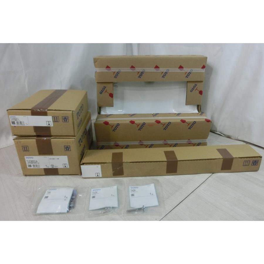 新品 TOTO コンパクト手洗器 壁掛手洗器 自動水栓 床排水金具 水石けん入れ  バックハンガー 一般地用 AC100V LSW870ASMS [0288] | TOTO | 01