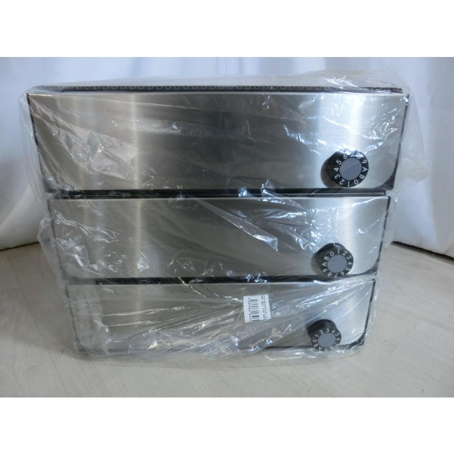 Nasta（ナスタ） 新品 ポスト 前入後出 ナスタガード 集合用ポスト 3戸 