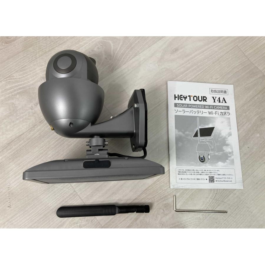 新品 HEYTOUR ソーラー充電式防犯カメラ スピーカー マイク内蔵