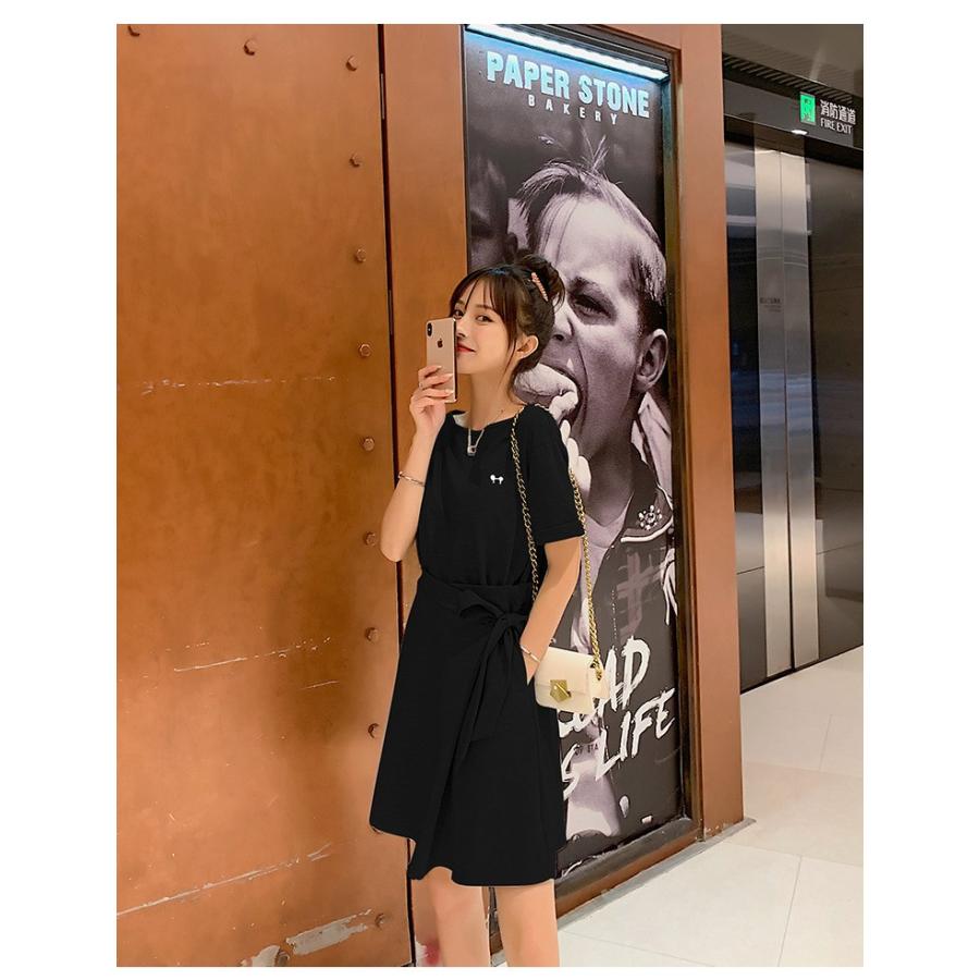 ワンピース レディース Tシャツ ワンピース 夏 新作 きれいめ マキシワンピース リボン付き 膝丈 スカート オシャレ 韓国風 ゆったり 大きいサイズ ゆったり ファッションイン 通販 Yahoo ショッピング