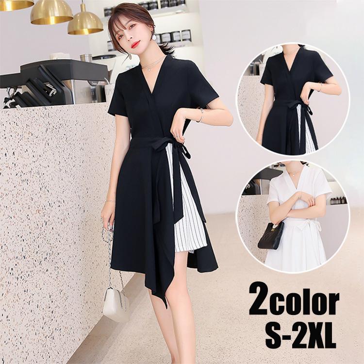 膝丈ワンピース ワンピース レディース 40代 春夏 半袖ワンピース ロング丈 韓国風 オシャレ上品 お出かけ スカート 切り替え アシンメトリー 上品 30代 50代 ファッションイン 通販 Yahoo ショッピング