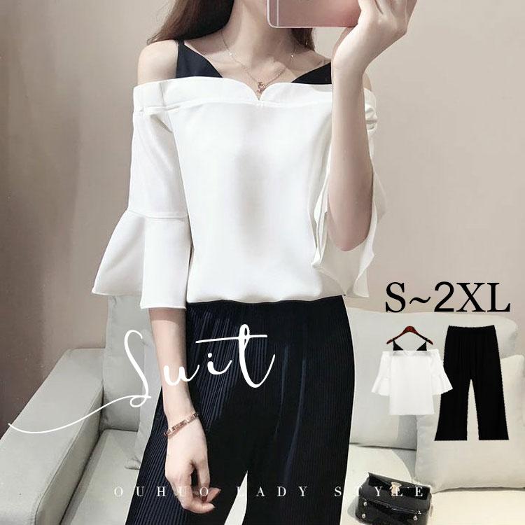 セットアップ レディース 40代 春 夏 半袖 セットアップ 通勤 トップス パンツ 2点セット カジュアル 大きいサイズ オシャレ 韓国風 体型カバー ファッションイン 通販 Yahoo ショッピング