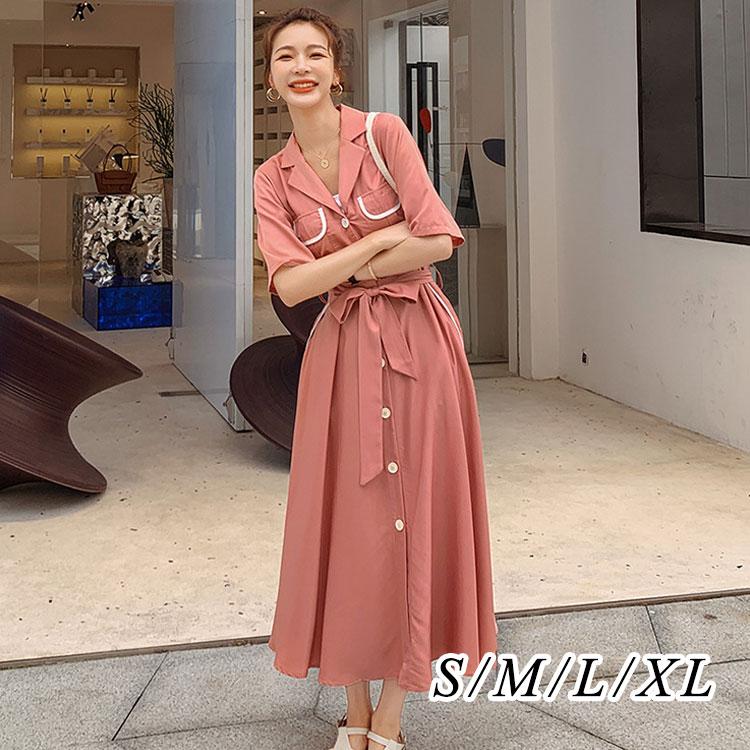 シャツワンピース レディース 上品 40代 半袖 ワンピース 春 夏 シャツワンピ マキシワンピース オシャレ 着痩せ 大きいサイズ 韓国風 ゆったり 30代 50代 ファッションイン 通販 Yahoo ショッピング