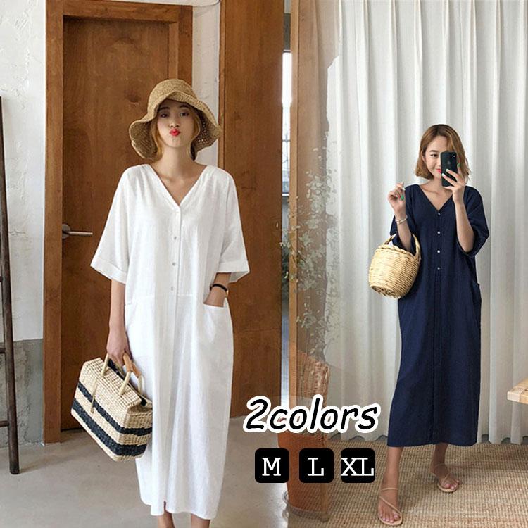 シャツワンピース レディース 40代 半袖 ワンピース 春 夏 無地 ワンピース マキシワンピース オシャレ 着痩せ 大きいサイズ 韓国風 ゆったり 30代 50代 ファッションイン 通販 Yahoo ショッピング