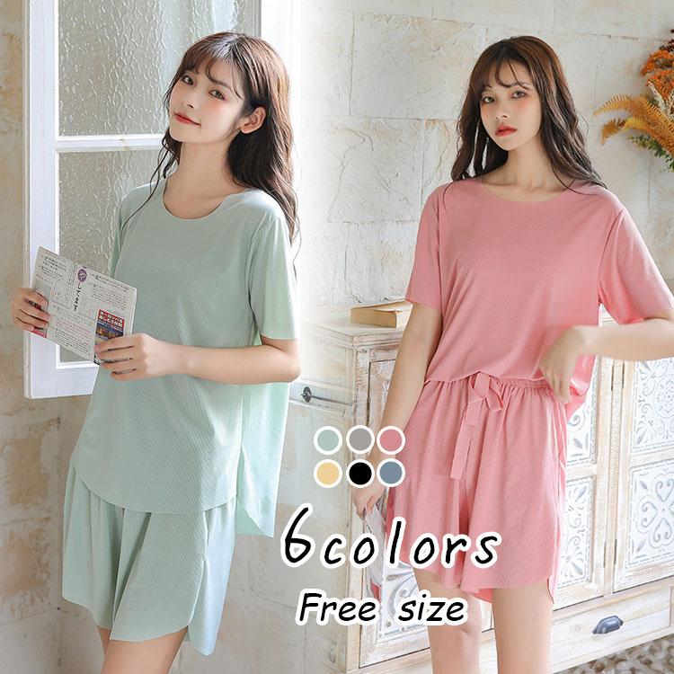 パジャマ レディース 春 夏 半袖 ショットパンツ セットアップ 部屋着 可愛い ルームウェア カジュアル 2点セット ゆったり 最も信頼できる