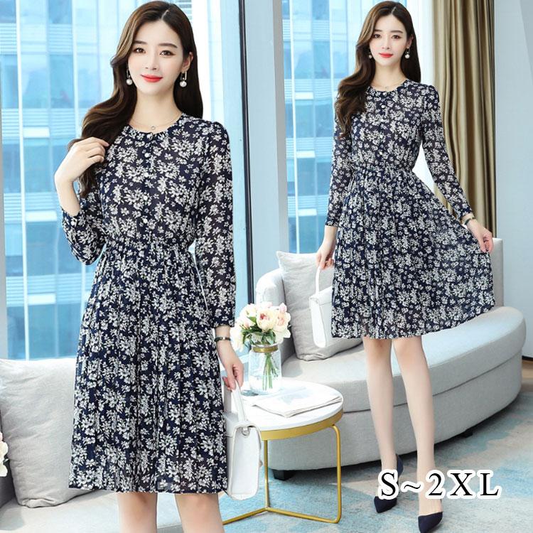 ワンピース レディース 40代 ワンピース 秋 新作 長袖ワンピース きれいめ 花柄 ワンピース フレアスカート おしゃれ 結婚式ドレス お出かけ 大人 30代 50代 ファッションイン 通販 Yahoo ショッピング