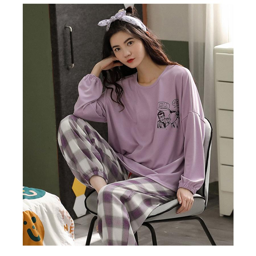 パジャマ レディース ルームウェア 秋冬 綿 セットアップ 長袖 大きいサイズ 可愛い 長ズボン ロングパンツ 韓国風 寝巻き 部屋着 寝間着 カジュアル ゆったり 国内発送