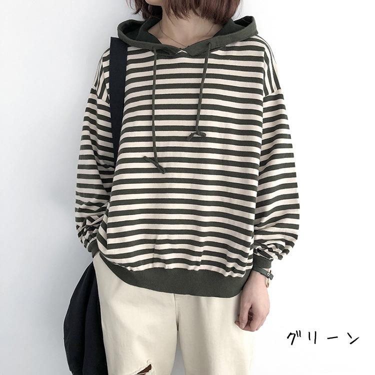 Tシャツ レディース トップス 40代 秋冬 新作 ボーダー 長袖tシャツ パーカー おしゃれ 韓国風 きれいめ フード付き ゆったり 30代 代 黒 5色 ファッションイン 通販 Yahoo ショッピング