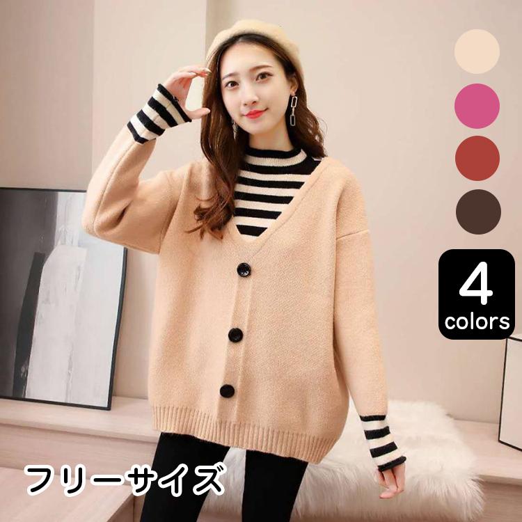 メンズファッション パステルオリーブ セーター レディース 40代 ニット 春 韓国風 Vネック 長袖 セーター ボーダー柄 30代 フェイクレイヤード トップス ゆったり 大人 可愛い おしゃれ 50代 Thzygfblob Wrestlesquare Com