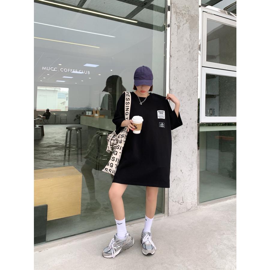 ワンピース ロンt Tシャツワンピース 40代 春夏 半袖 膝丈 綿 ワンピース レディース 白 黒 体型カバー 着痩せ 大きいサイズ 韓国風 ゆったり 代 30代 ファッションイン 通販 Yahoo ショッピング