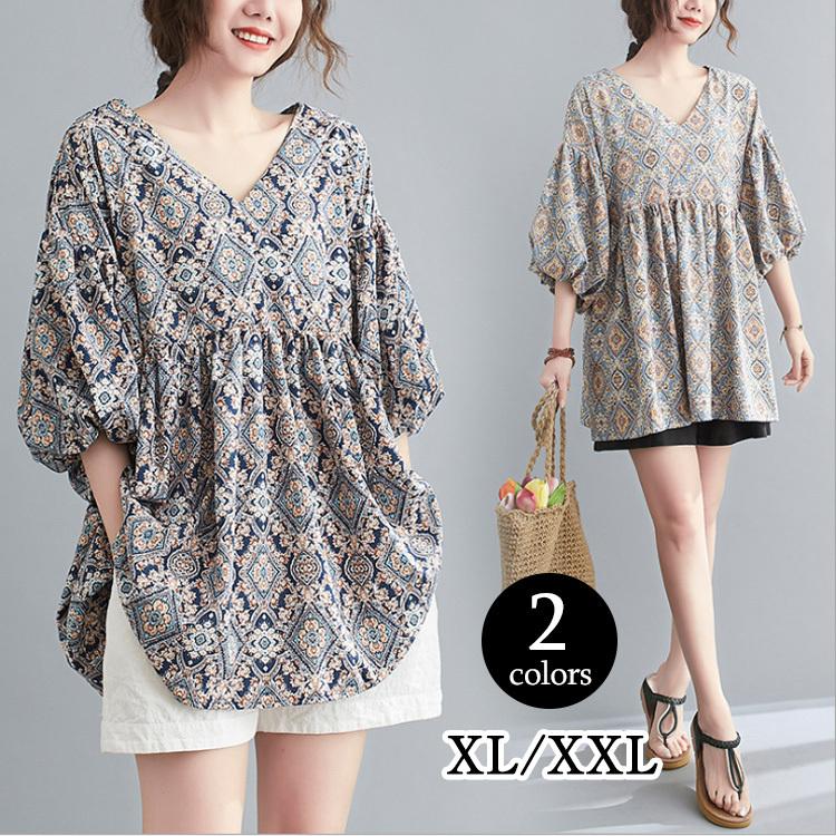 チュニック レディース トップス ポロ襟 花柄 春夏 ブラウス 半袖 膝上 韓国風 大きいサイズ ゆったり チュニック おしゃれ 30代 40代 50代 ファッションイン 通販 Yahoo ショッピング