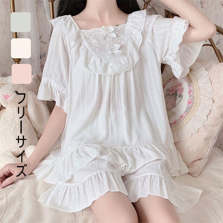 有名なブランド パジャマ ルームウェア レディース 春夏 半袖 ネグリジェ 前開き 綿 大きいサイズ ランジェリー 可愛い 女性 部屋着 寝間着 韓国風 Nipponiastay Jp