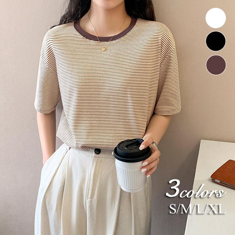 Tシャツ レディース 夏 半袖 綿 クルーネック カットソー トップス ボーダー柄 シンプル 透けない おしゃれ コーデ Uvカット きれいめ コットン 代 30代 40代 Vzdwqlzaby Chicagocriminaldefenselawyersblog Com