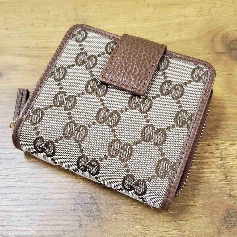 GUCCI グッチ 財布 二つ折り財布 オリジナル GG柄 アウトレット GUCCI グッチ 財布 二つ折り財布 オリジナル GG柄 アウトレット