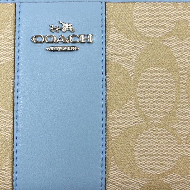 コーチ COACH 長財布 財布 ラウンドファスナー f54630svbl レディース ブルー ライトカーキ レザー 革 本革 シグネチャー ブランド｜fashion-labo｜02