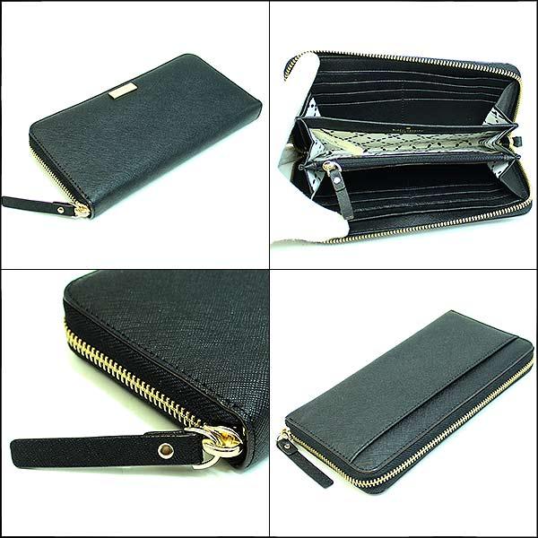 kate spade ブラック レザー 長財布 kate spade NEW YORK ケイトスペード 財布 katespade パテント