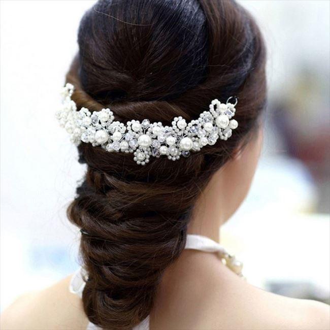 【期間限定セール★20%OFF】髪飾り 花 フラワー ホワイト パール ティアラ ヘアアクセサリー レディース ヘアバンド 髪留め ヘッドアクセ 着物 和装 袴 | 